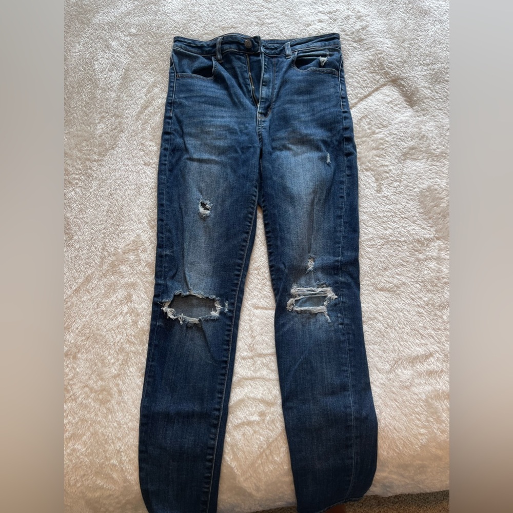 Distressed American Eagle Blue Jean